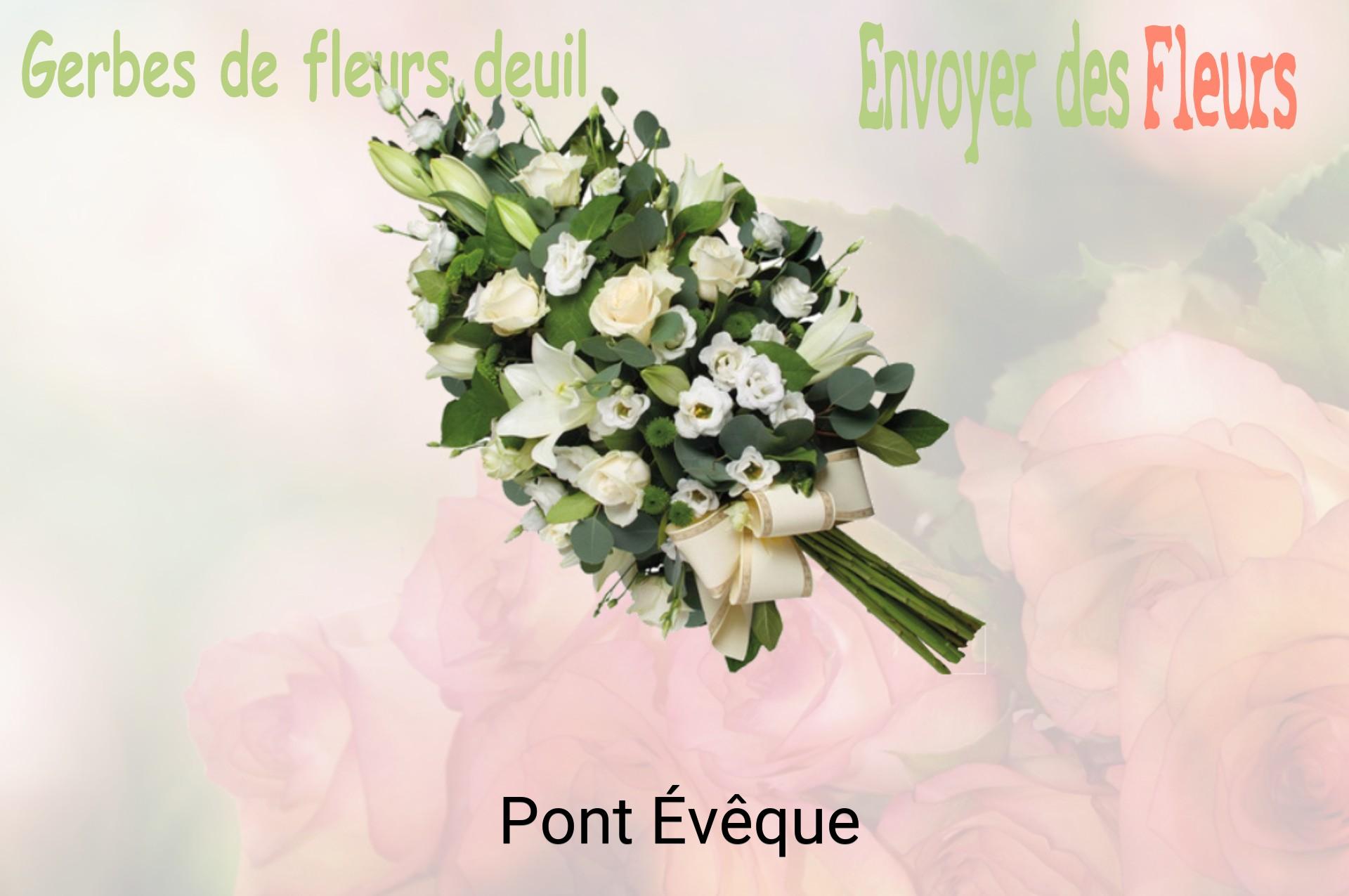 Gerbe de fleurs de deuil livrée à Pont-Évêque